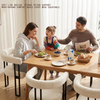 Modern Corduroy Dining Chairs Set of 6 with Metal Legs,Comfy Accent Dining Room Chairs Upholstered Kitchen Side Chairs with Curved Backrest for Dining Room Kitchen Living Room (White,6)