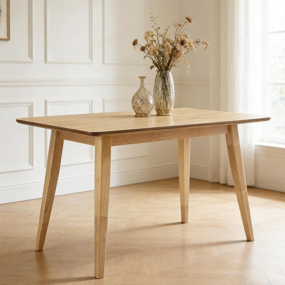 FSC Certified Wood Dining Room Table, 51in Small Rectangular Kitchen Table Sp...