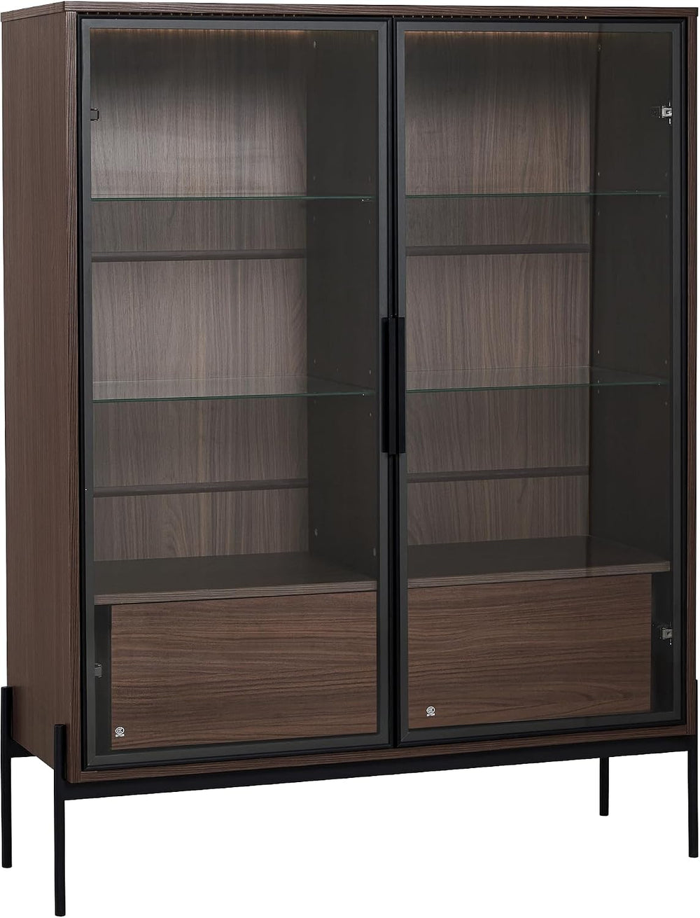 roomfitters 51.2'' Display Cabinet with Glass Doors, Pantry Storage C...