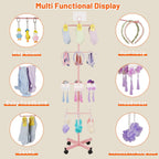 Retail Display Stand Rotating Display Stand 4 Tier Spinning Display Stand for Craft Shows, Jewelry, Keychain, Earring Adjustable Height Retail Display Racks (Pink)