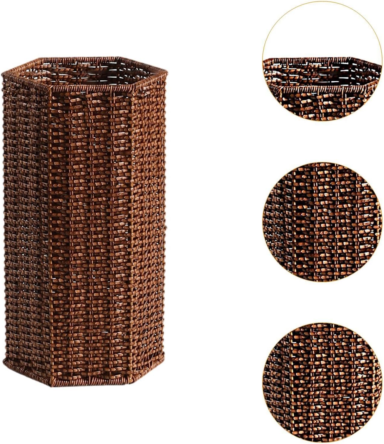 Organizer Umbrella Rack Sturdy Trendy Portable Decor Handwoven Basket Storage Bucket for Hallway Housewarming Gift Entryway, Hexagon