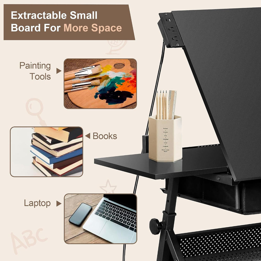 ZENY Adjustable Drafting Table with Stool Tilting Drawing Desk Artist Table |...