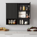 Bathroom Wall Cabinet with Single Door, Soft-Close Hinges, 15x27 inch Wooden Medicine Cabinet for Small Kitchen, Laundry, Entryway, Durable MDF Construction