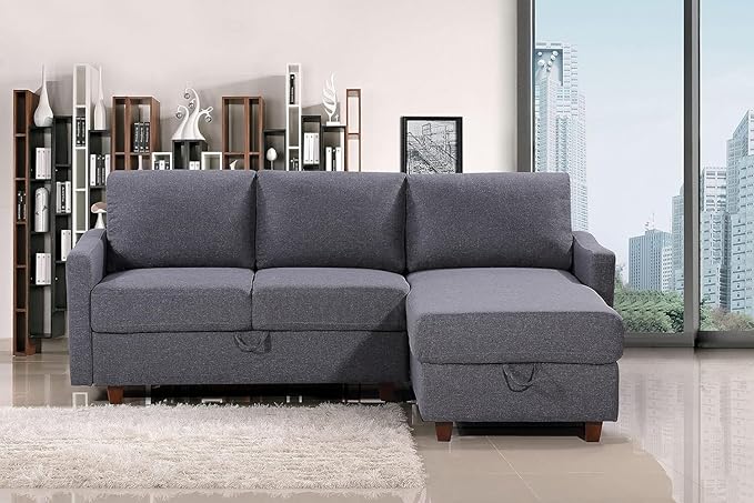 Container Furniture Direct Sectional Sofa with Storage – Modern Upholstered L...