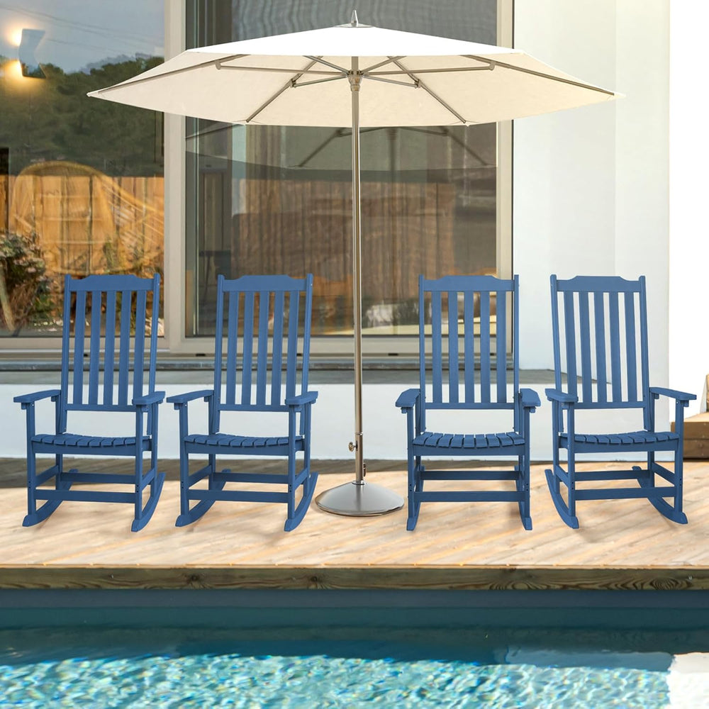 Outdoor Rocking Chairs Set of 2, Oversized All Weather High Back Porch Rocker...
