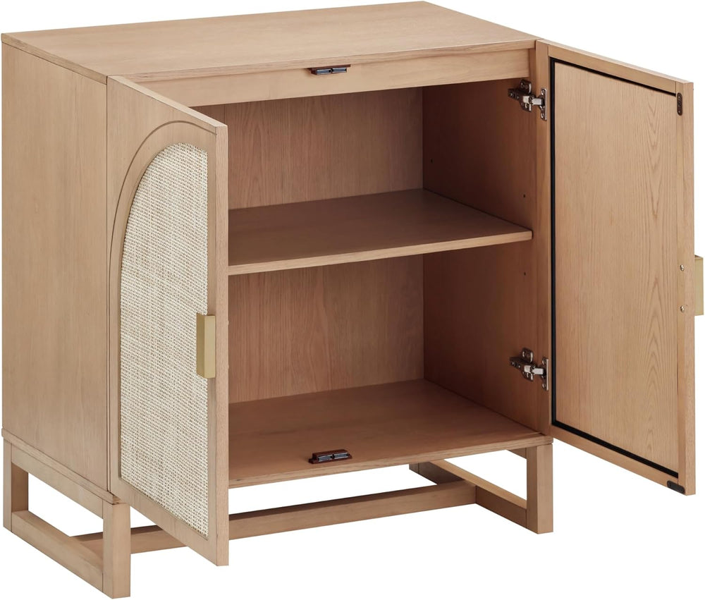 Nathan James Paxton Mid-Century Modern Wood Storage Cabinet with Doors, Arche...