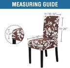 H.VERSAILTEX Stretch Dining Chair Covers Set of 4 Chair Covers for Dining Room Parsons Chair Slipcover Chair Protectors Covers Dining, Feature Modern Floral Printed Design, Chocolate