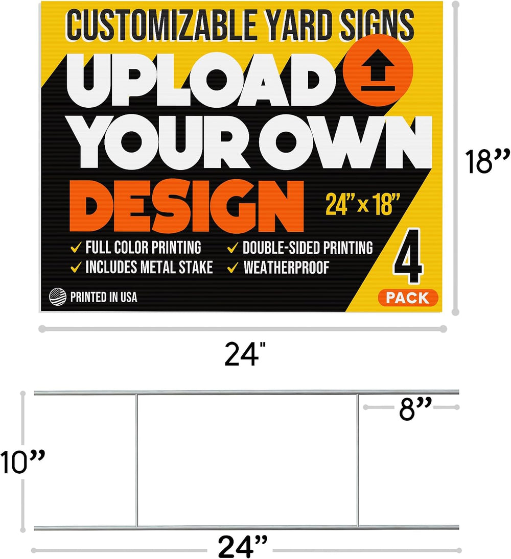 24x18" Custom Yard Signs for Business Double-Sided Personalized Photo Si...