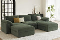 EASE MOOSE Sectional Modular Sofa,FSC Certified Oversized U Shape Sectional Couch Wide Deep seat Sectional Sofa,Green
