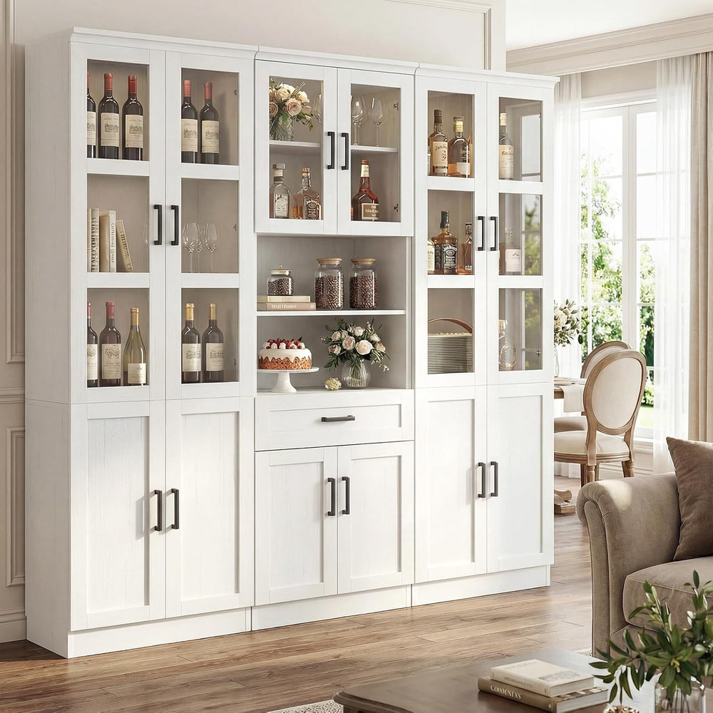 Unikito 79.7" Tall Kitchen Pantry Storage Cabinet, Freestanding Kitchen ...