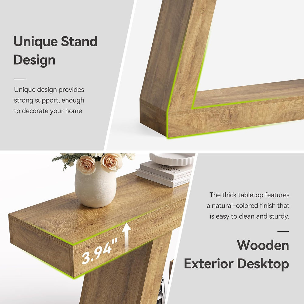 LITTLE TREE 55-Inch Sofa Table with Storage, Farmhouse Console Table for Home...