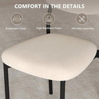 Modern Dining Chairs Set of 4, Stackable Upholstered Dining Room Chairs, Kitchen Chairs w/Soft Velvet Backrest & Sturdy Metal Legs for Living Room, Restaurant, Cream Beige