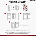 Wood Wall Filler Pull Out for 39" H New Kitchen Applications w/BB Soft Close