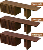 XEW Extendable TV Stand with Storage and Shelves, Wood Entertainment Center for 55+ Inch TV, Modern TV Console, Minimalist Media Console for Living Room, Bedroom-Walnut (Extendable: 63"-86.6")