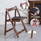 Walnut Drop Leaf Folding Dining Table with 2 Drawers and 4 Wheels, Wooden Padded Chairs Set of 2, Space Saving Dining Table with 4 Chairs