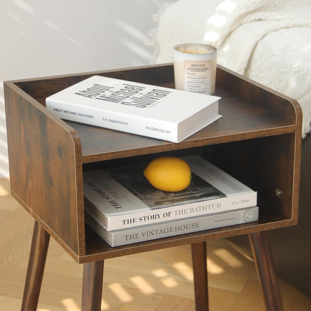 MaxSmeo Nightstand, Mid Century Modern Side Table Bedroom with Storage, Small...