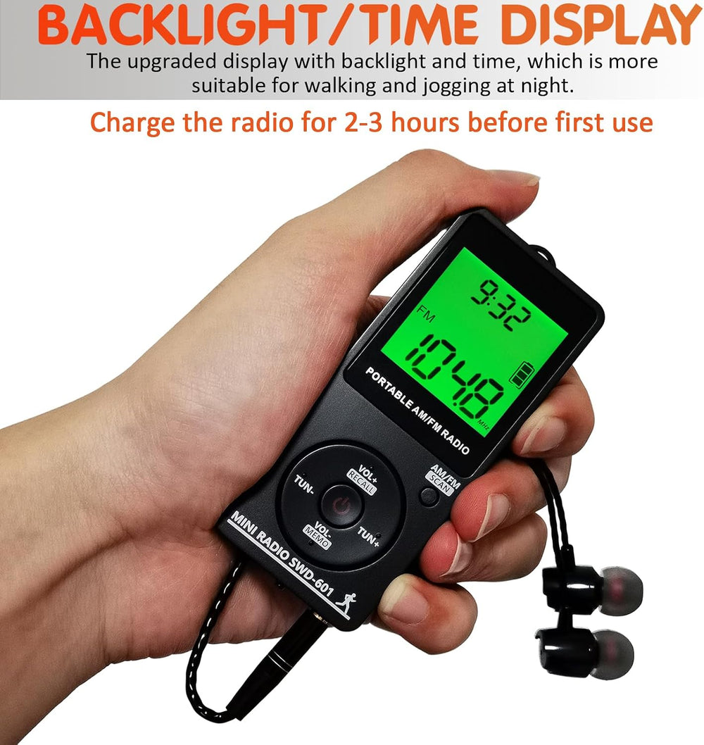 Personal Portable Radio AM FM, Rechargeable Mini Radio with Great Reception