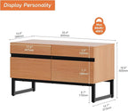 WAMPAT Modern TV Stand for TVs Up to 40 Inch, Entertainment Center Media Console with Storage Cabinet, TV Console for Living Room, Mocha