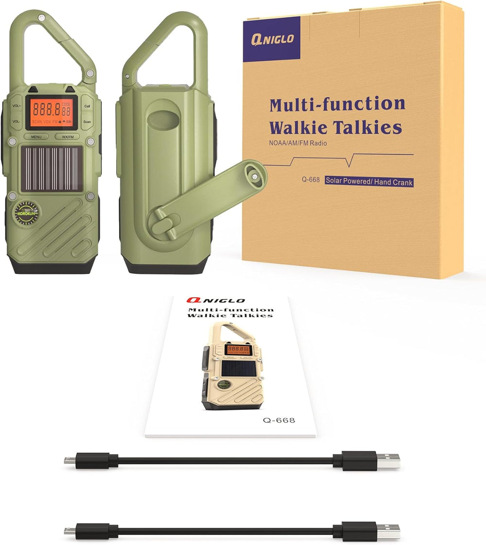 Emergency Walkie Talkies for Adults with NOAA, FM, SOS, Scan, & Flashlight
