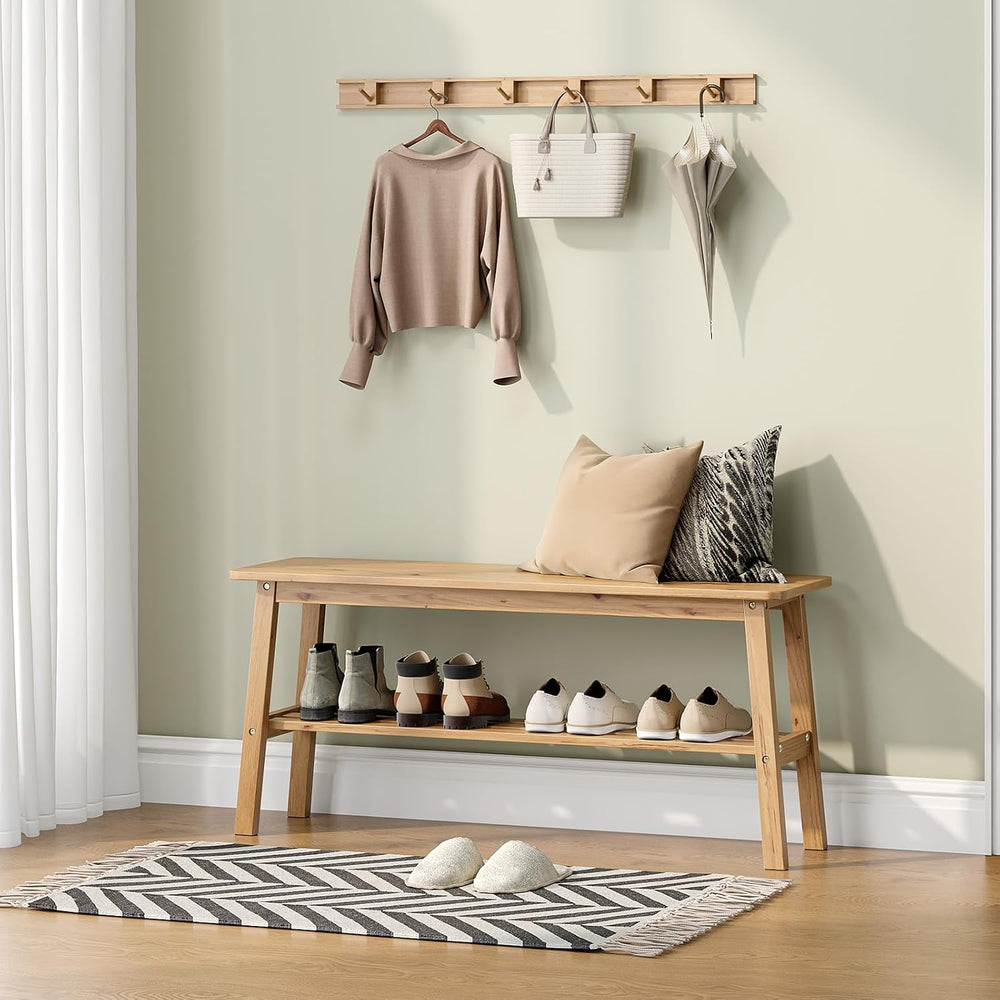 VINGLI Solid Wood Dining Bench 39" Wooden Bench for Entryway, Bedroom, K...