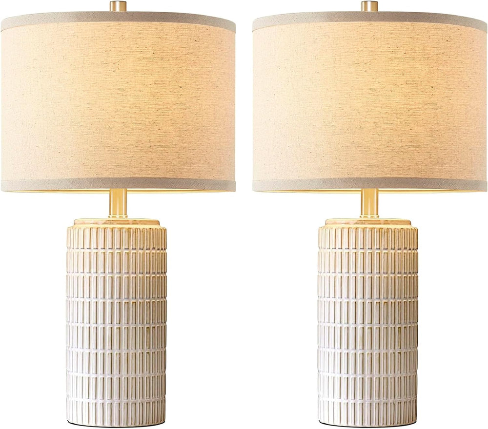 AIEAMPDO 23'' Set of 2 Modern Ceramic Table Lamps for Living Room Bed...