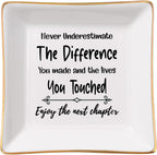Spegiffu Retirement Gifts for Women Coworker Leaving Gifts Going Away Gift Retirement Gift Jewelry Dish for Friends Retired Teachers Nurses Doctor Boss Goodbye Farewell Gifts for Coworkers New Job