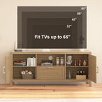 Farmhouse TV Stand for TVs Up to 65 Inch, Entertainment Center with Door, Media Console Cabinet,TV Console Cabinet with Storage & Adjustable Shelf for Living Room/Bedroom