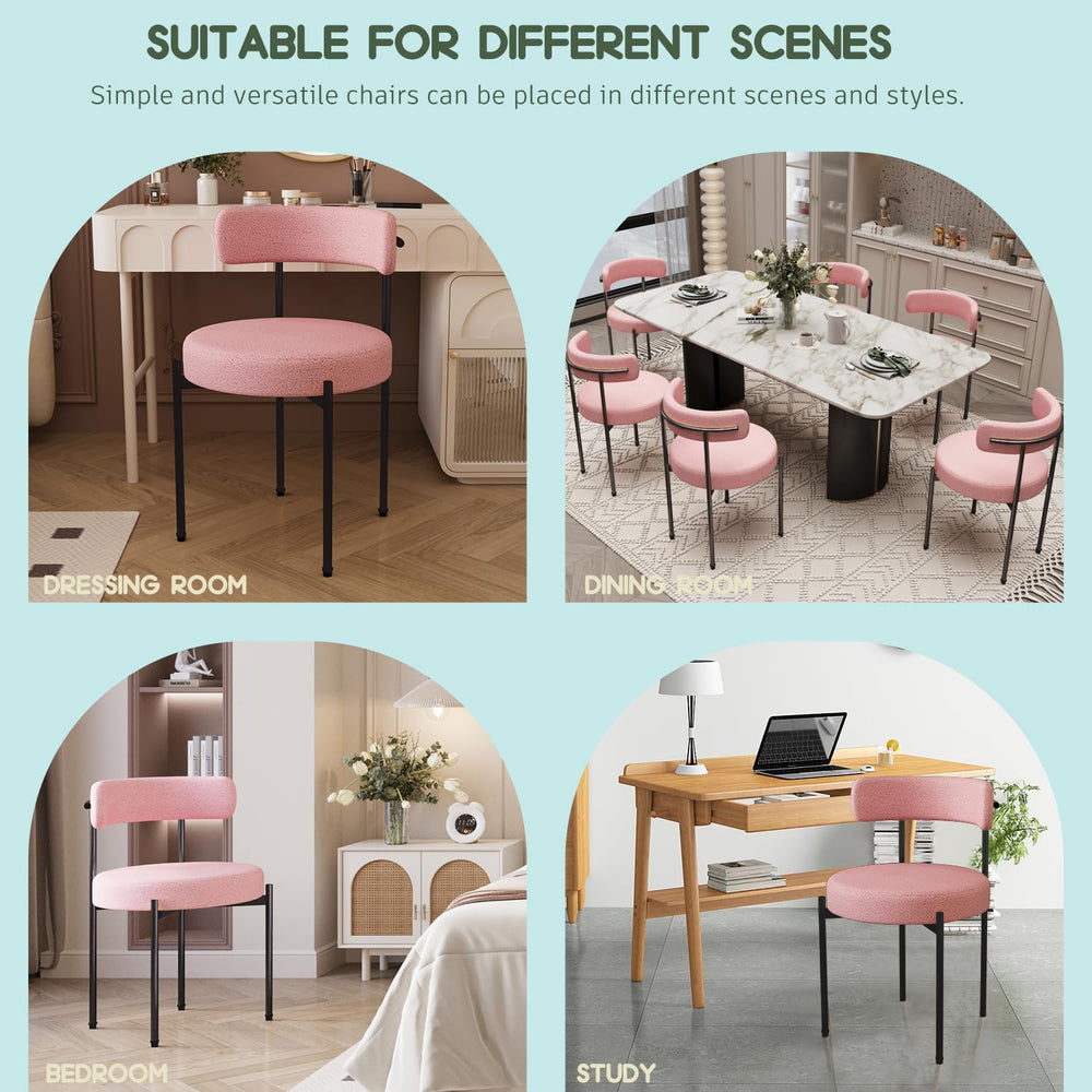 Desk Chair No Wheels Vanity Chair Comfy Accent Chairs for Living Dining Room ...