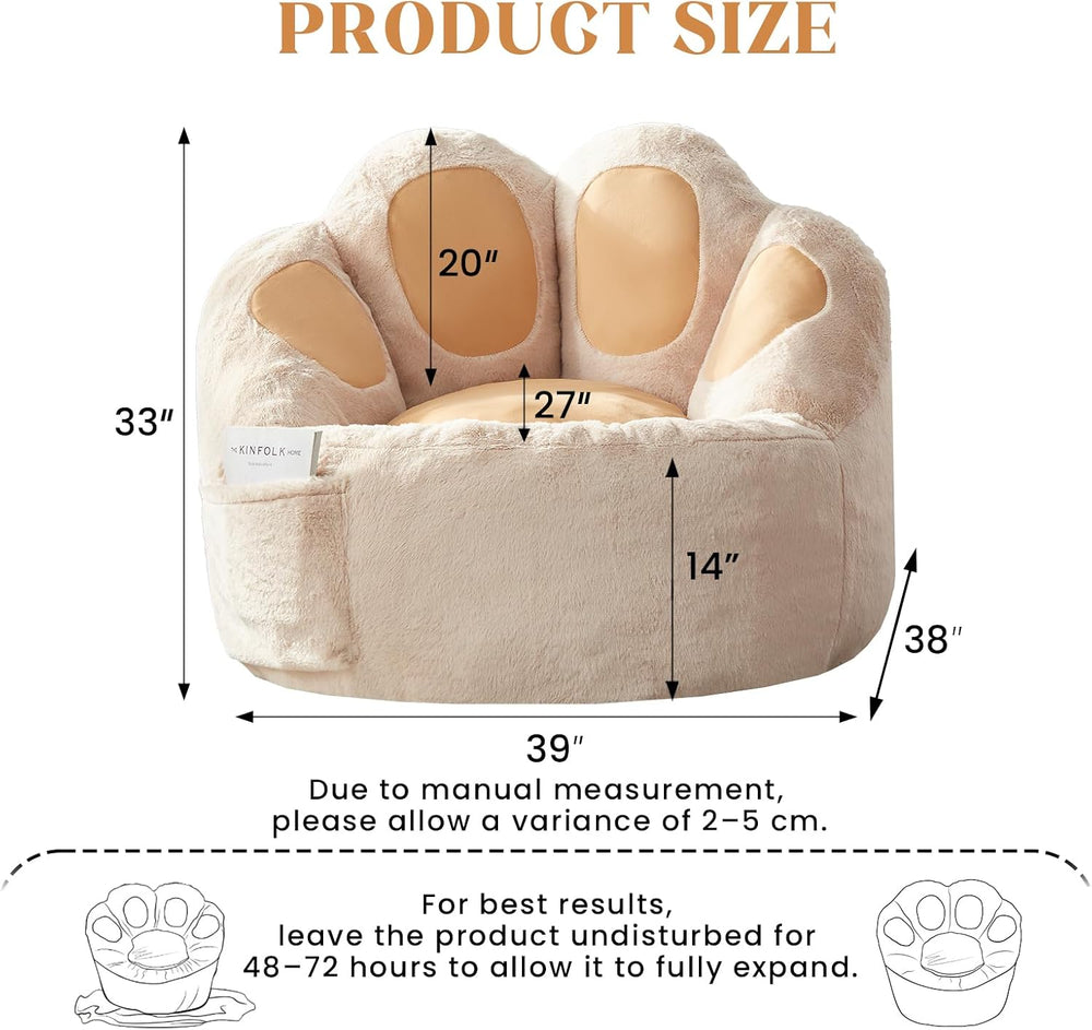 Achicsofar Giant Bean Bag Chair for Adults Teens, Cat's Paw Beanbag Chair...
