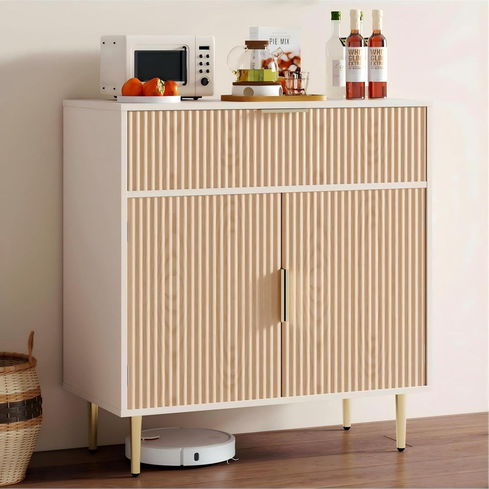 Housoul Sideboard Buffet Cabinet with 2 Doors & Drawer, Coffee Bar with A...