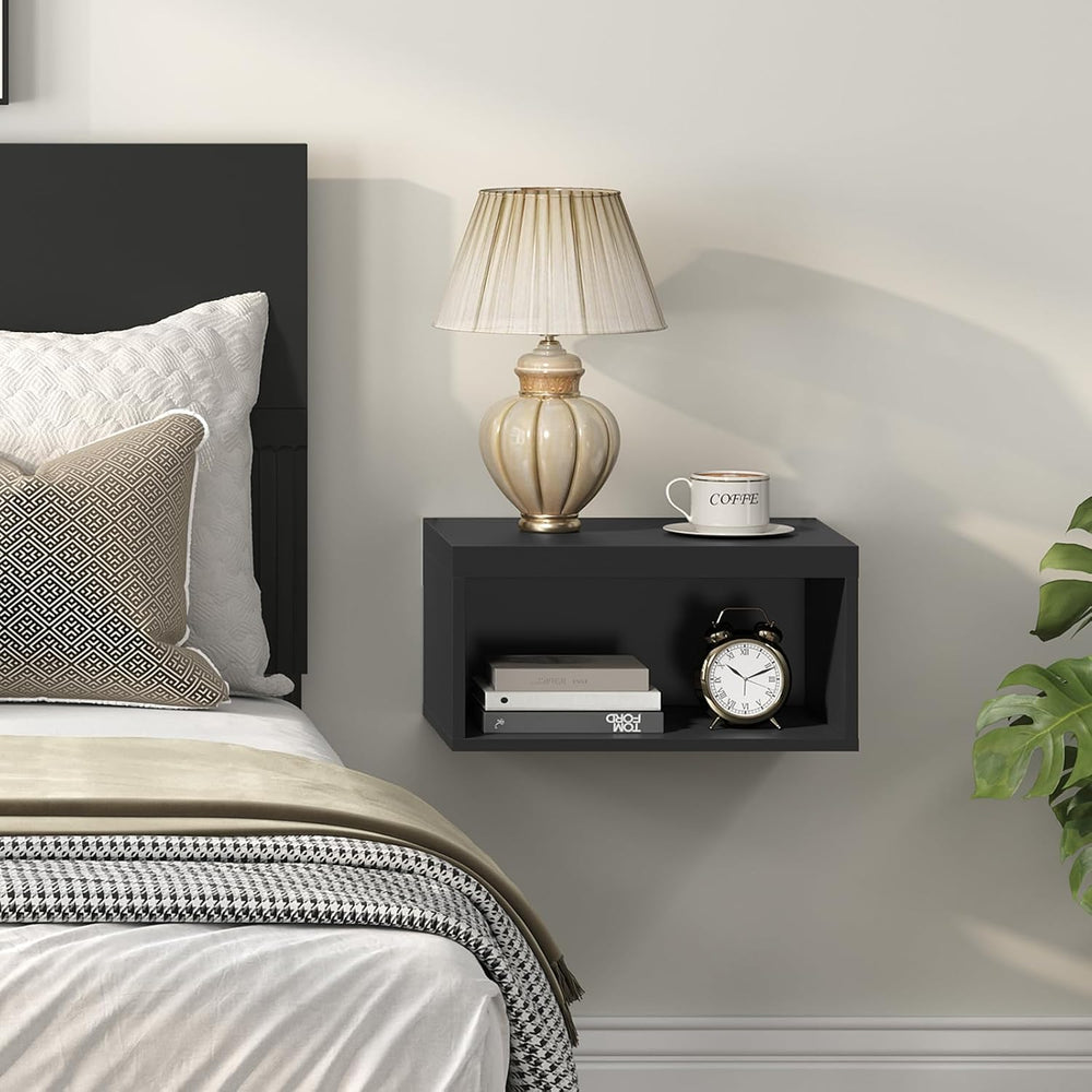 MAHANCRIS Floating Nightstand Set of 2, Wooded Wall Mounted Nightstand, Float...