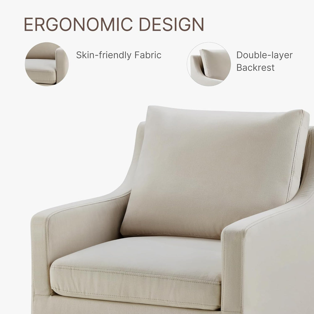 KISLOT Upholstered Dining Chairs with Casters Modern Side Armchair with Rolle...