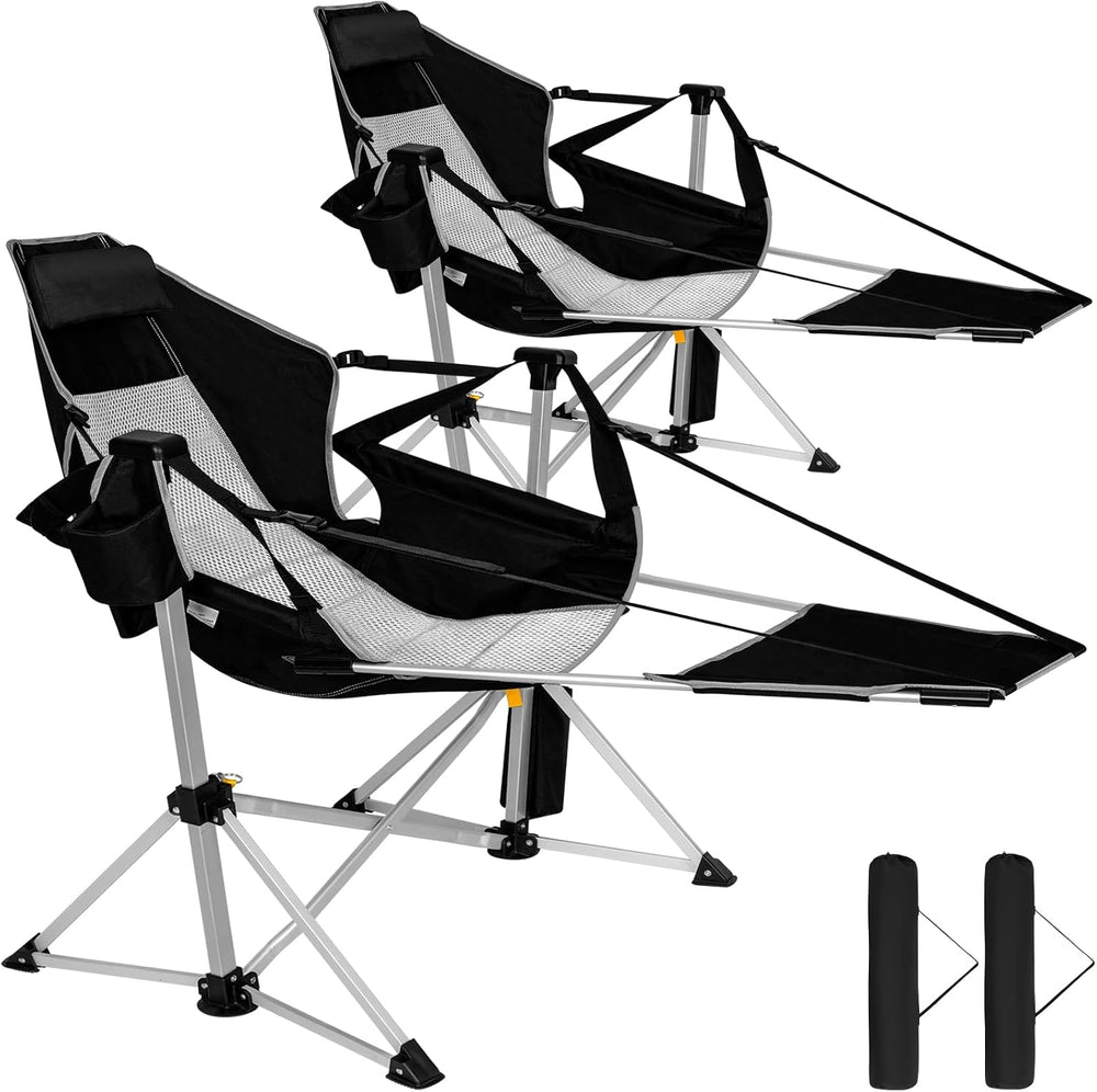 Romswi 2-Pack Aluminum Hammock Chair with Footrest, Oversized Portable Foldin...