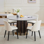 Dining Chair Set of 2, Modern Upholstered Kitchen Chair, Dining Room Chair with Wooden Legs, Accent Chair for Kitchen, Dining Room, Living Room, Beige