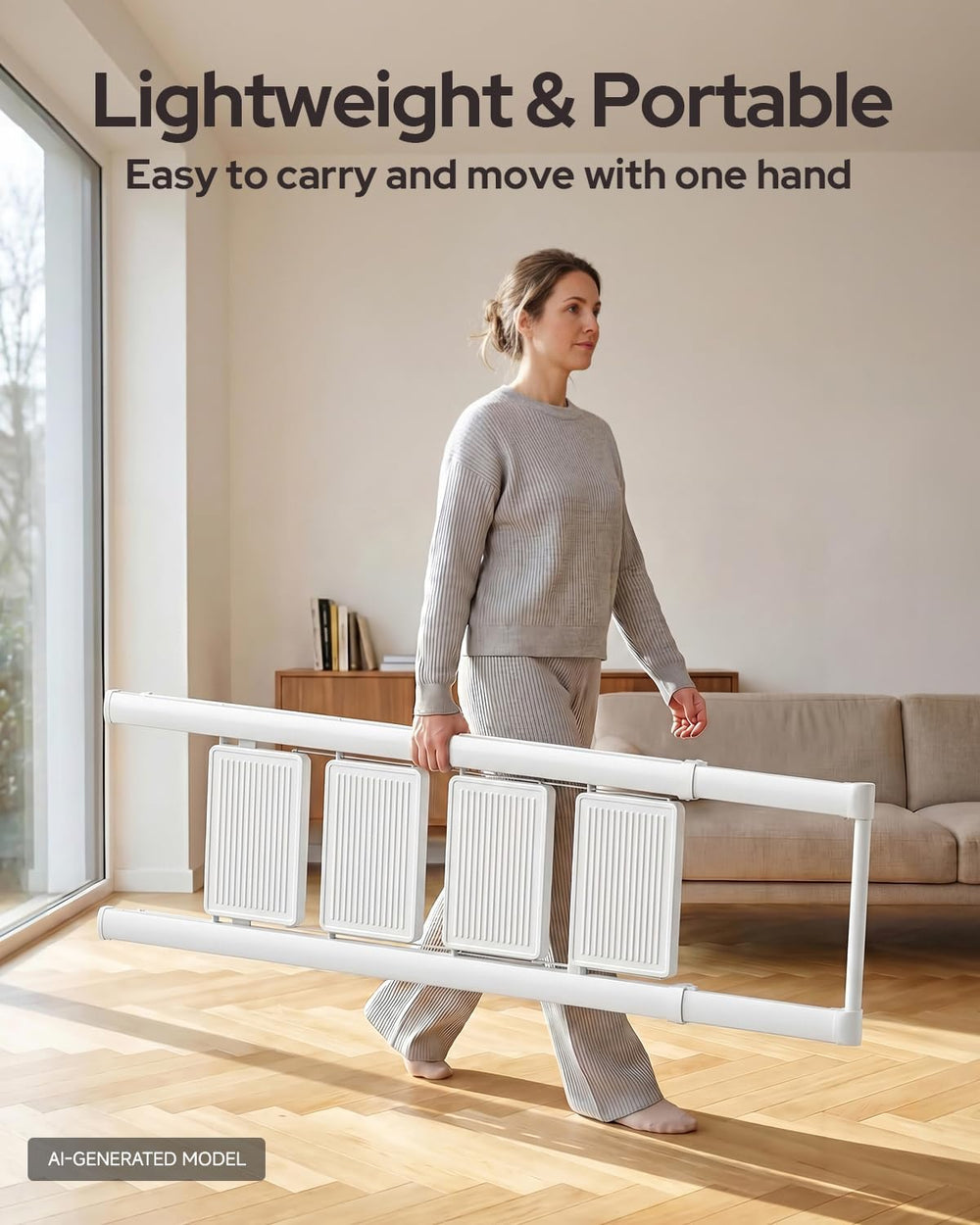 4 Step Ladder, Foldable 4 Step Stool, White