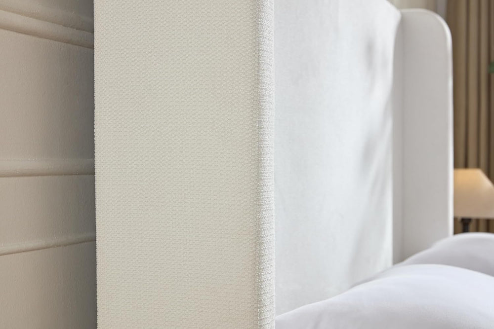 Queen Size Upholstered Bed Frame, 54" High Headboard Carmen Wingback Bed...