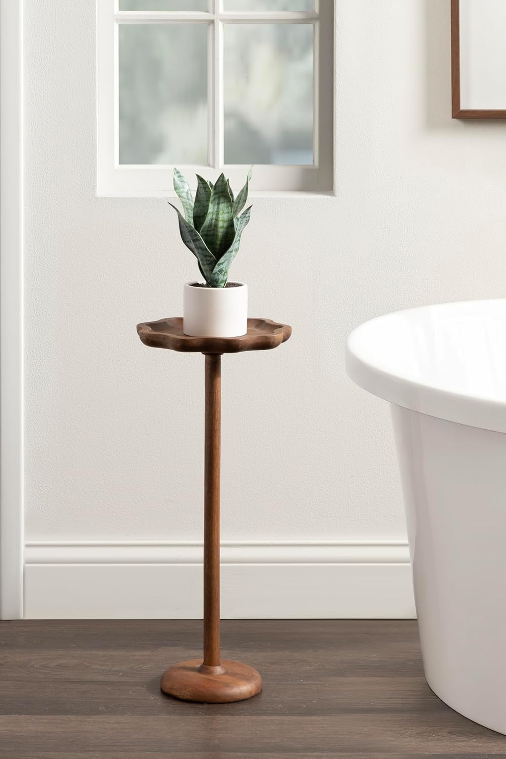 Kate and Laurel Alezar Modern Mango Wood Drink Table, 9 x 9 x 22, Walnut Brow...