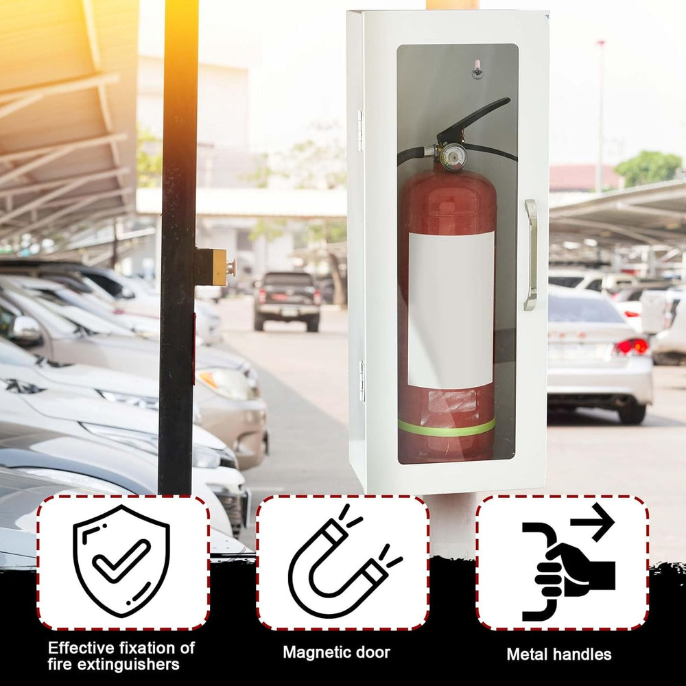 Zonon 1 Pcs 10lb Fire Extinguisher Cabinet Wall & Surface Mount, White