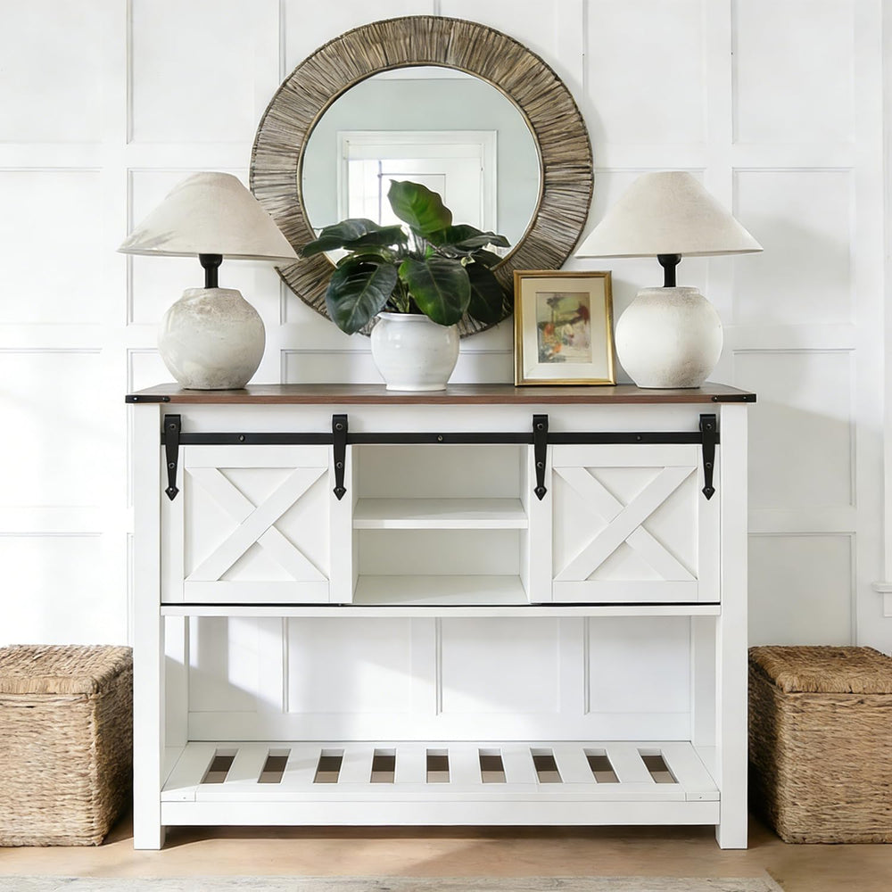4-Piece Home Furniture Set Includes Coffee Table, Entryway Cabinet & Two ...