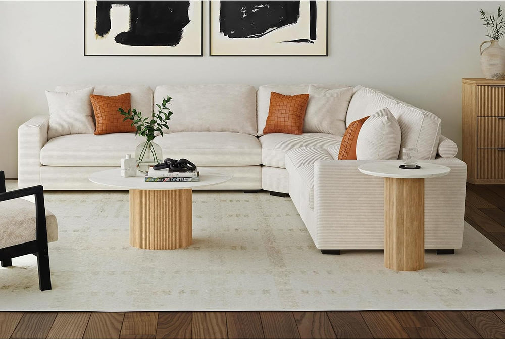 Picket House Furnishings Sutton 2PC Occasional Table Set with White/Natural