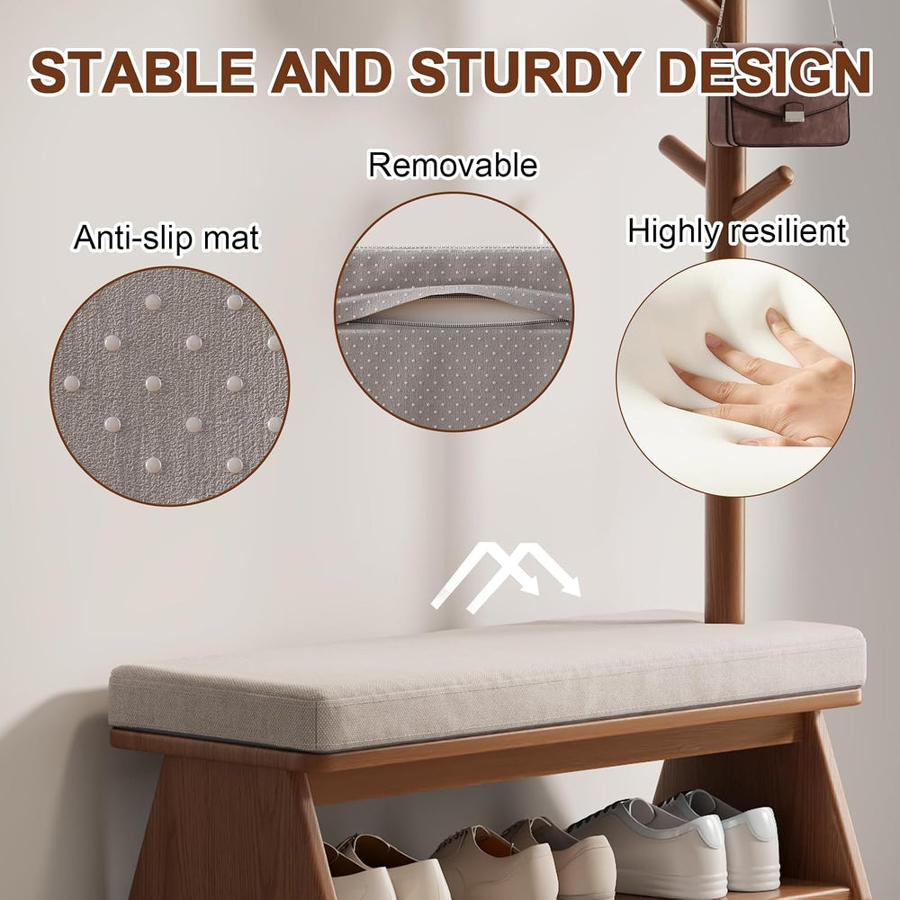 Coat Rack with Shoe Storage,Shoe Rack whit 8 Hook for Offices、Bedroom、Living ...