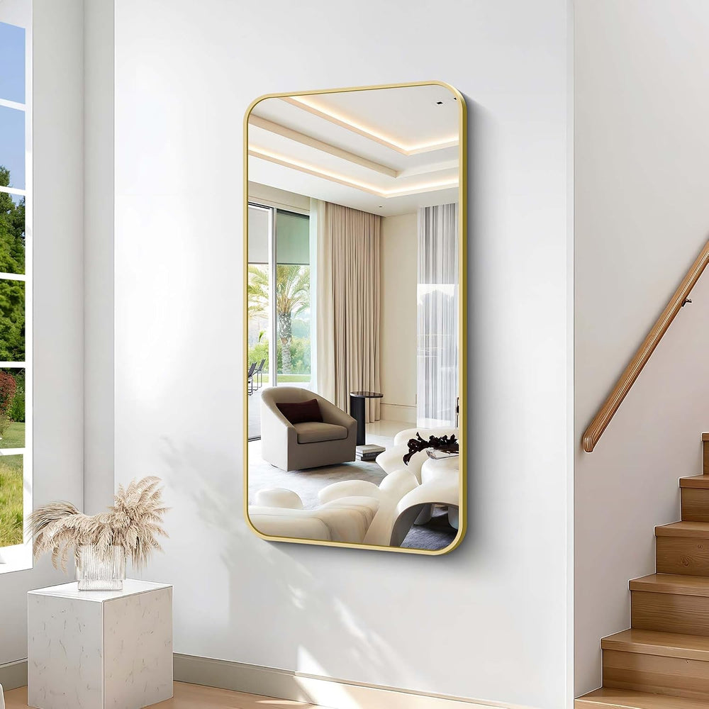 55"x30" Gold Bathroom Mirror, Large Rectangle Mirror, Rectangular W...