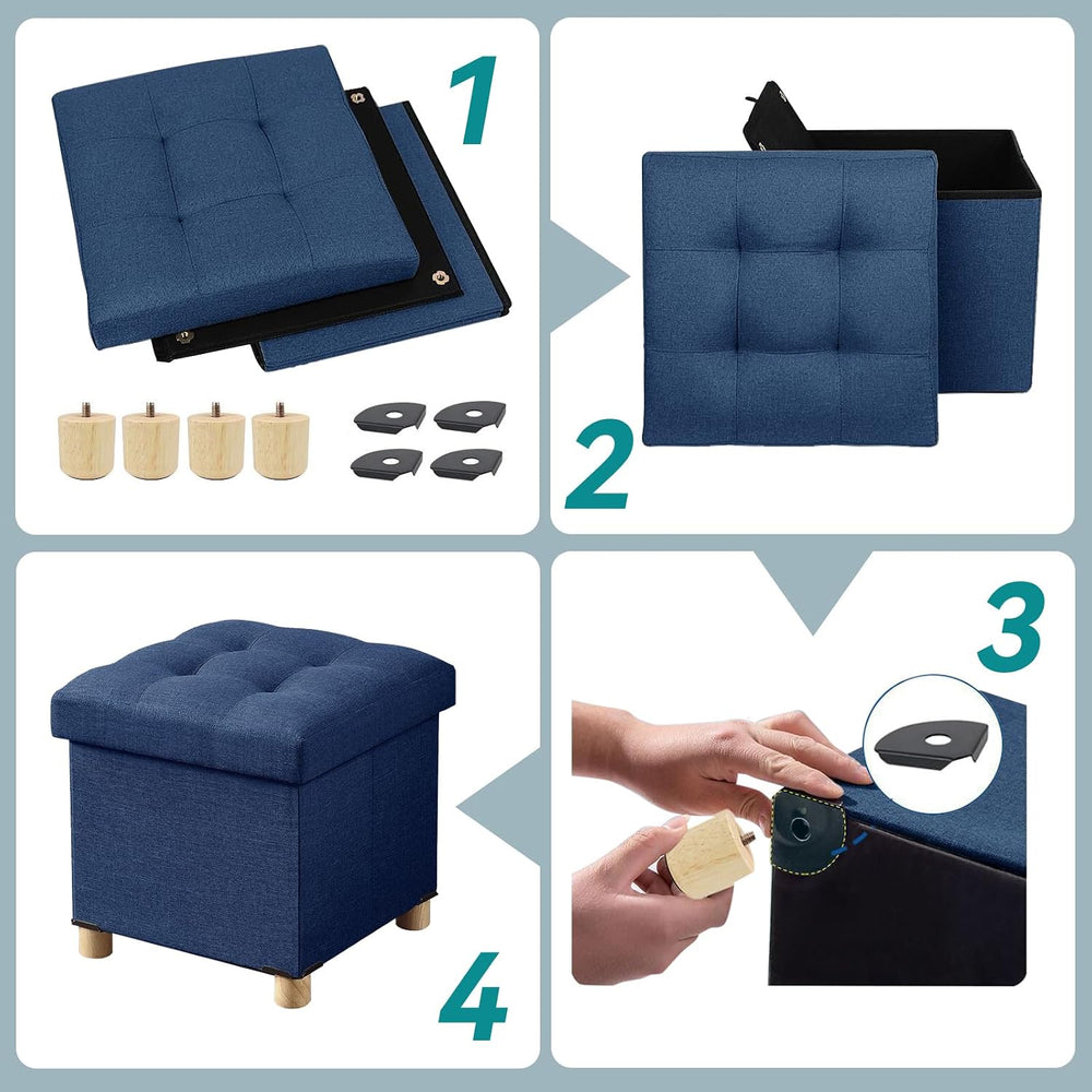 BRIAN & DANY Ottoman with Storage, Small Storage Ottoman for Dorm, Linen ...