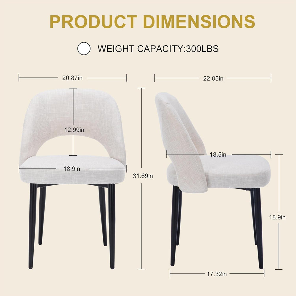 Modern Dining Chairs, Fabric Upholstered Accent Kitchen Chairs with Comfy Pad...