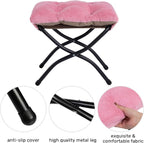 HollyHOME Fabric Lazy Chair with Foldable Ottoman, Accent Comfy Lounge Arm Chair and Folding Footrest Stool Set, Leisure Sofa Reading Chair and Footstool for Living Room, Bedroom, Dorm, Pink