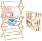 Pennsylvania Woodworks Clothes Drying Rack: Solid Maple Hard Wood Laundry Rack for Baby Clothes, Hand Towels, Delicates & More, Durable Small Folding Drying Rack, Made in USA, No Assembly Needed