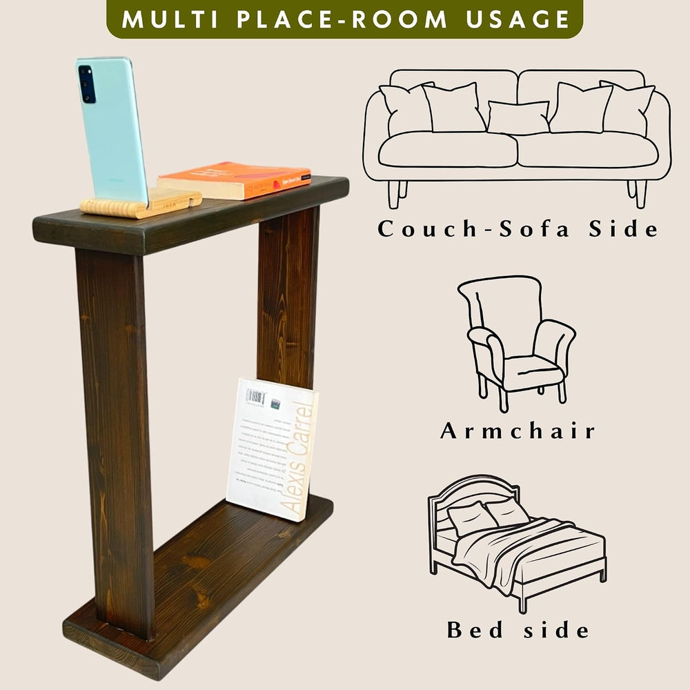 Very Narrow 7 inch Wide Side Table for Small Apartment Between Chairs, Skinny...