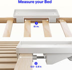 BedShelfie Bedside Shelf for Dorm Room Bunk Bed & Top Bunk, College Dorm Room Essentials, Bedside Caddy, Clip on Floating Desk Tray, Bed Side Table Storage, Loft Nightstand Decor - Cable Catch, White