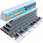 Grey Cable Cover Cord Hider - 157in Wire Hider on Wall Mounted, Grey Cord Cover Kit for Wall Mounted TV, Hide Wires Along Wall, Decorative Cable Raceway, Electrical Cable Concealer, Gray Cable Channel