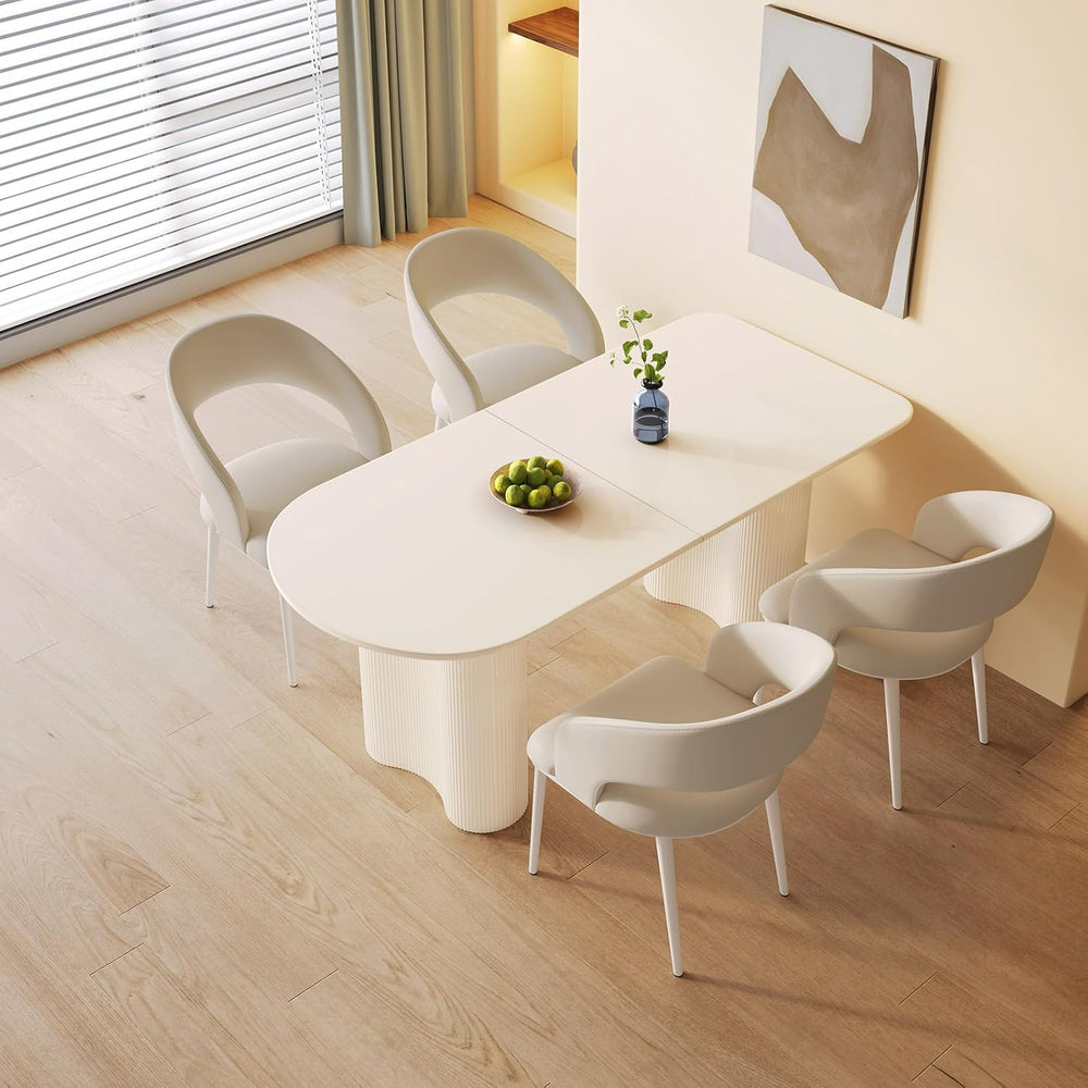 Rectangle Dining Table Set for 4, Modern Dinner Table with 4 Chairs for Kitch...